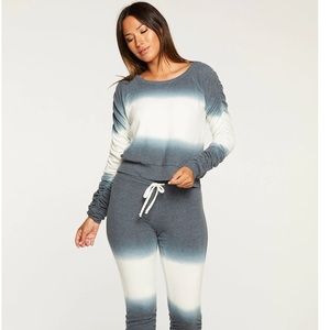 Chaser | Bliss Knit Shirred Long Sleeve Pullover S